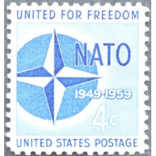 1959 Апрель. США, 10-летие НАТО, 4 цента