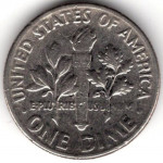 1 дайм (10 центов) 1972 США - 1 dime (10 cents) 1972 USA, Без МД