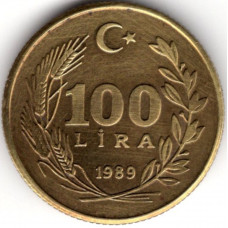 100 лир 1989 Турция - 100 lire 1989 Turkey, из оборота