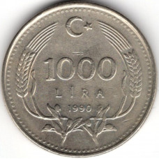 1000 лир 1990 Турция - 1000 lire 1990 Turkey, из оборота