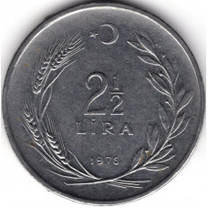 2 1/2 лиры 1976 Турция - 2 1/2 лиры lire 1976 Turkey, из оборота