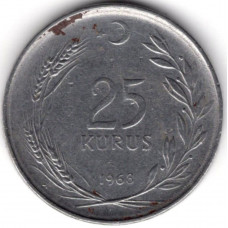 25 куруш 1963 Турция - 25 kurush 1963 Turkey, из оборота