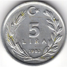 5 лир 1983 Турция - 5 lire 1983 Turkey, из оборота