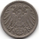 5 пфеннигов 1906 Германия - 5 pfennig 1906 Germany, A