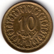 10 миллимов 1960 Тунис - 10 millim 1960 Tunisia, из оборота 