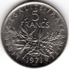 5 франков 1971 Франция - 5 francs 1971 France, из оборота