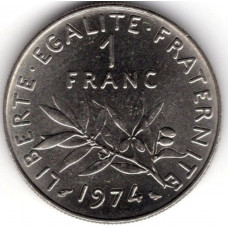 1 франк 1974 Франция - 1 franc 1974 France, из оборота