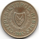 20 центов 1992 Кипр - 20 cents 1992 Cyprus, из оборота