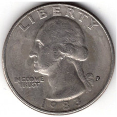 25 центов (квотер) 1983 США - 25 cents (quarter) 1983 USA, P