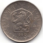 5 крон 1980 Чехословакия - 5 krone 1980 Czechoslovakia, из оборота