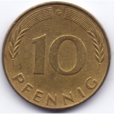 10 пфеннигов 1971 Германия - 10 pfennig 1971 Germany, G, из оборота