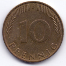 10 пфеннигов 1971 Германия - 10 pfennig 1971 Germany, J, из оборота