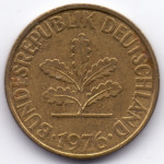 10 пфеннигов 1976 Германия - 10 pfennig 1976 Germany, D, из оборота