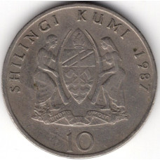 10 шиллингов 1987 Танзания - 10 shillings 1987 Tanzania, из оборота