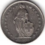 1/2 франка 1982 Швейцария - 1/2 franc 1982 Switzerland, из оборота