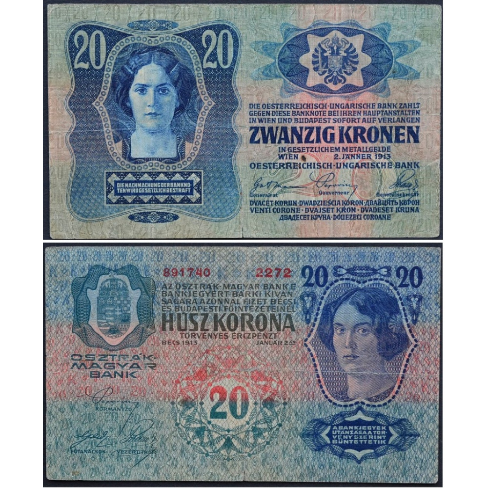 20 крон 1913 Австро-Венгрия - 20 Krone 1913 Osztrák-Magyar
