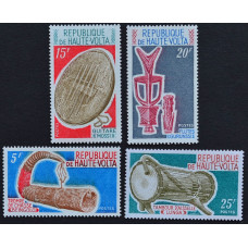 1971, март. Набор почтовых марок Республики Верхняя Вольта. Музыкальные инструменты