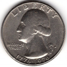 1/4 доллара 1976 США - 1/4 dollar 1976 USA, D, из оборота