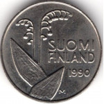 10 пенни 1990 Финляндия - 10 pennia 1990 Finland, из оборота