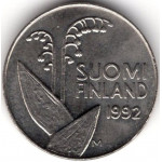 10 пенни 1992 Финляндия - 10 pennia 1992 Finland, из оборота