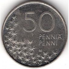 50 пенни 1990 Финляндия - 50 pennia 1990 Finland, из оборота