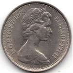 5 новых пенсов 1969 Великобритания - 5 new pence 1969 Great Britain