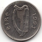 10 пенсов 1993 Ирландия - 10 pence 1993 Ireland, из оборота