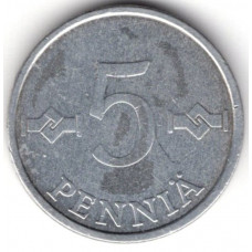 5 пенни 1983 Финляндия - 5 pennia 1983 Finland, из оборота