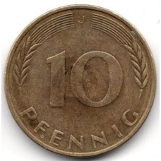 10 пфеннигов 1974 Германия (ФРГ) - 10 pfennig 1974 Germany, J, из оборота