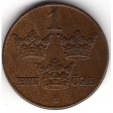 1 эре 1941 Швеция - 1 ore 1941 Sweden, из оборота