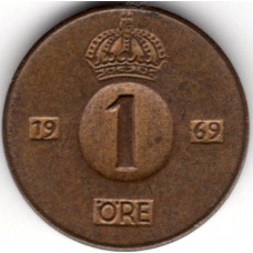 1 эре 1969 Швеция - 1 ore 1969 Sweden, из оборота