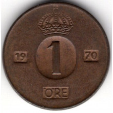 1 эре 1970 Швеция - 1 ore 1970 Sweden, из оборота