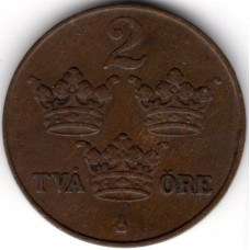 2 эре 1916 Швеция - 2 ore 1916 Sweden, из оборота