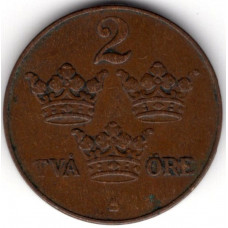 2 эре 1919 Швеция - 2 ore 1919 Sweden, из оборота