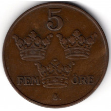 5 эре 1926 Швеция - 5 ore 1926 Sweden, из оборота