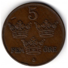 5 эре 1938 Швеция - 5 ore 1938 Sweden, из оборота