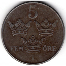 5 эре 1944 Швеция - 5 ore 1944 Sweden, из оборота