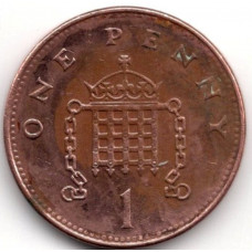 1 пенни 1992 Великобритания - 1 penny 1992 Great Britain, из оборота