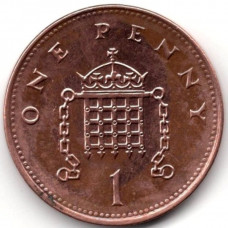 1 пенни 1996 Великобритания - 1 penny 1996 Great Britain, из оборота