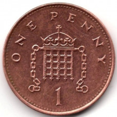 1 пенни 1998 Великобритания - 1 penny 1998 Great Britain, из оборота