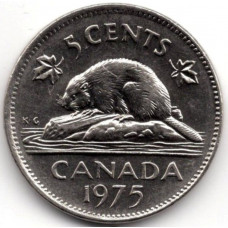 5 центов 1975 Канада - 5 cents 1975 Canada, из оборота