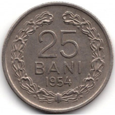 25 бани 1954 Румыния - 25 bani 1954 Romania, из оборота