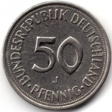 50 пфеннигов 1983 Германия - 50 pfennig 1983 Germany, J, из оборота