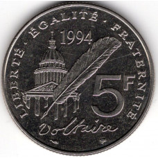 5 франков 1994 Франция - 5 francs 1994 France, из оборота