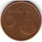 5 евроцентов 2009 Германия - 5 euro cents 2009 Germany F, из оборота