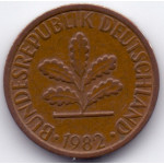 1 пфенниг 1982 Германия - 1 pfennig 1982 Germany, D, из оборота