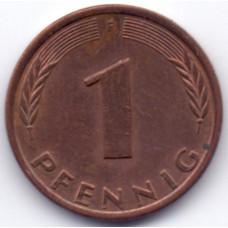 1 пфенниг 1980 Германия - 1 pfennig 1980 Germany, F, из оборота