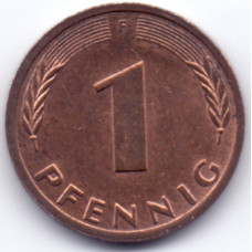 1 пфенниг 1984 Германия - 1 pfennig 1984 Germany, F, из оборота