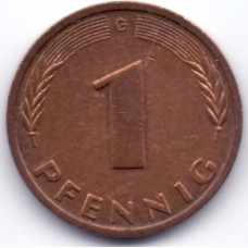 1 пфенниг 1983 Германия - 1 pfennig 1983 Germany, G, из оборота