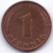 1 пфенниг 1989 Германия - 1 pfennig 1989 Germany, G, из оборота